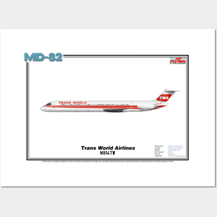 McDonnell Douglas MD-82 - Trans World Airlines (Art Print) Posters and Art